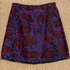 J CREW purple jacquard skirt
